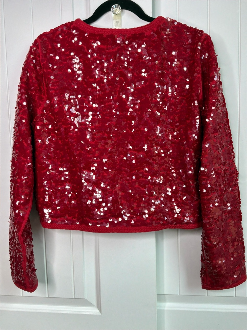 J.Crew Mariner Red Sequin Jacket New Without Tags Size L - Picture 11 of 16